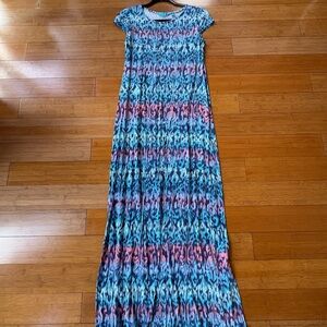 Tori Richard Colorful Patterned Maxi Dress